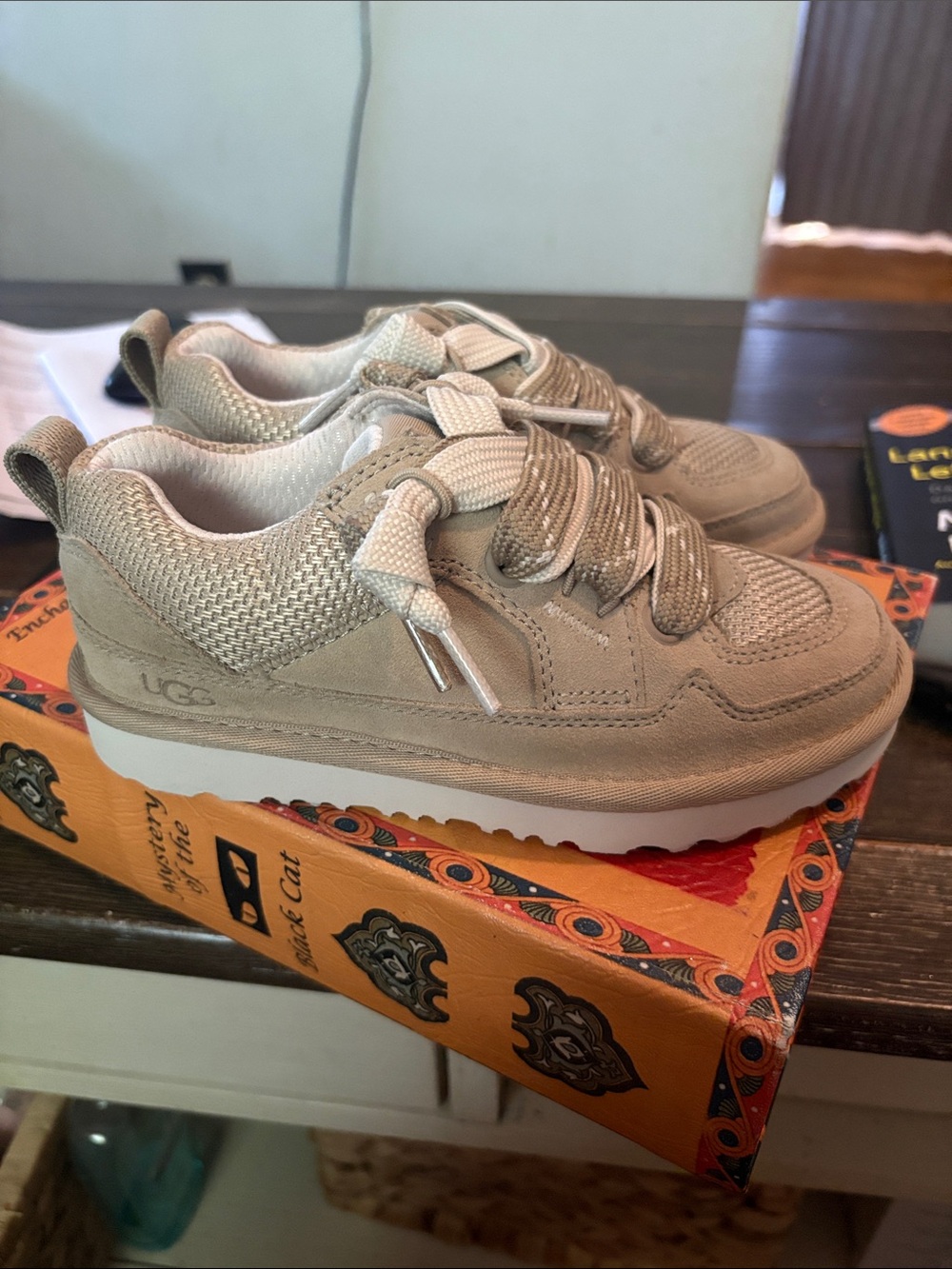 NWOB UGG Kids Sand/Tan Chunky Lace-Up Sneaker